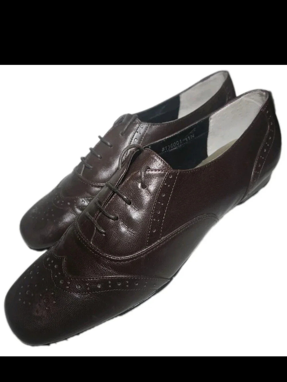 Xapeal Dapper Women Leather Sz11N Brown VTG Oxford Wingtip Flat Academia Work[8A